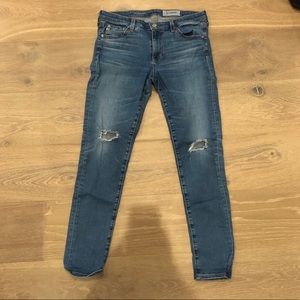 Ag Adriano Goldschmied distressed ankle jeans